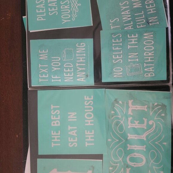 Bundled Reusable Silk Screen Stencils ~ 10 x 13 Binder ~Home, Laundry, Kitchen - Picture 8 of 16